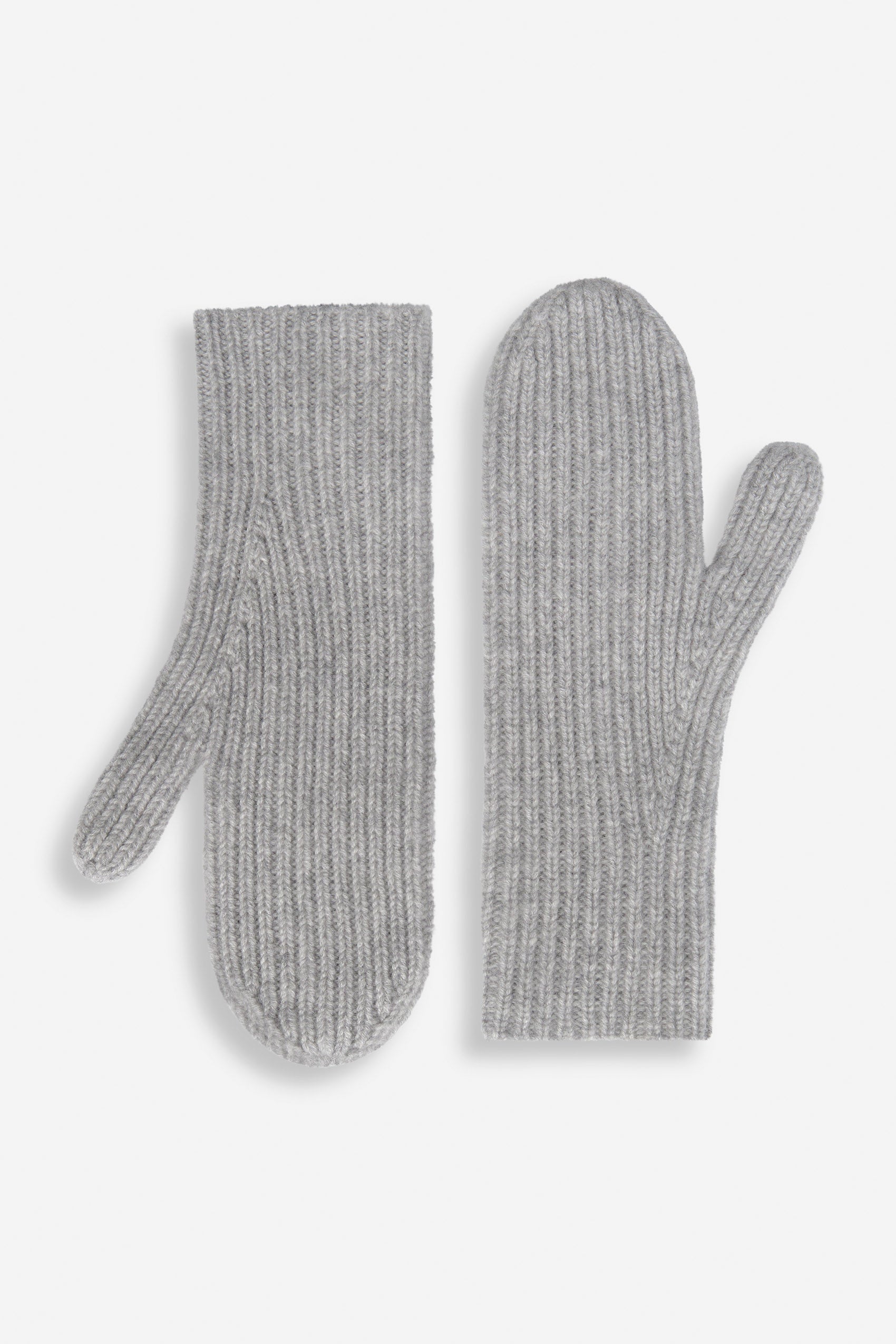 Davida Rib Mittens Accessories Light Grey