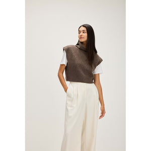 Ribbed Mini Vest - Cacao