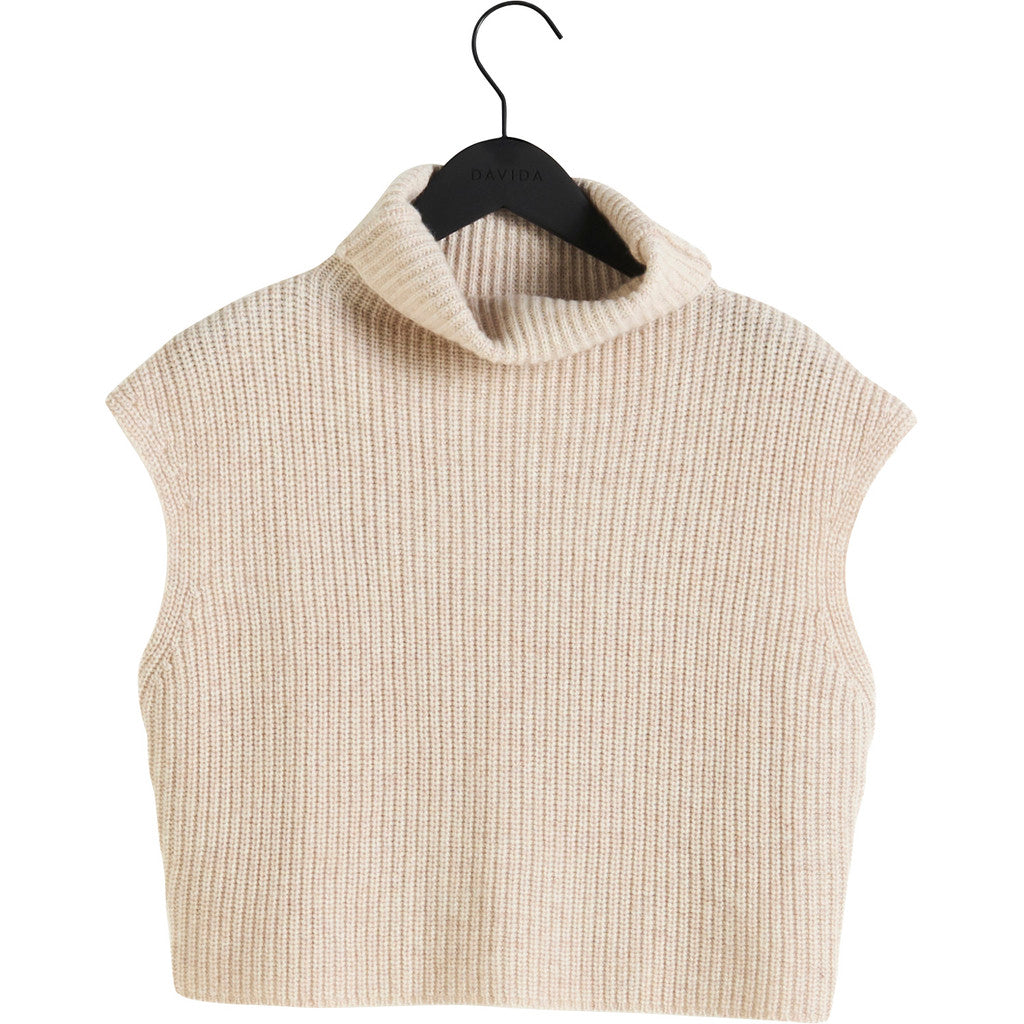 Davida Ribbed Mini Vest Sweaters Light Beige