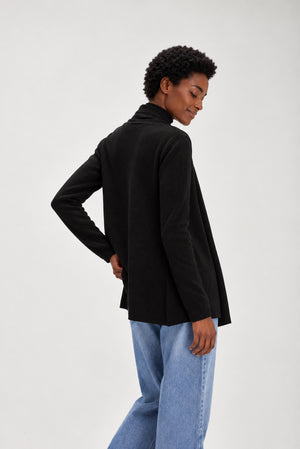 Rollerneck Cardigan - Black