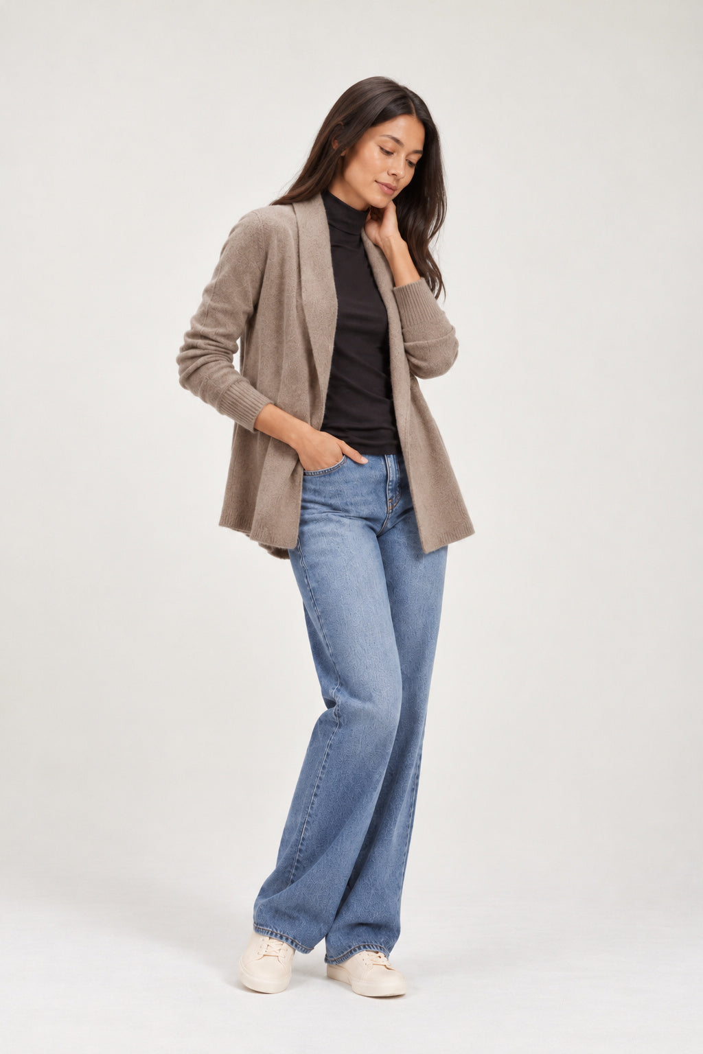 Davida Rollerneck Cardigan Cardigans Mink