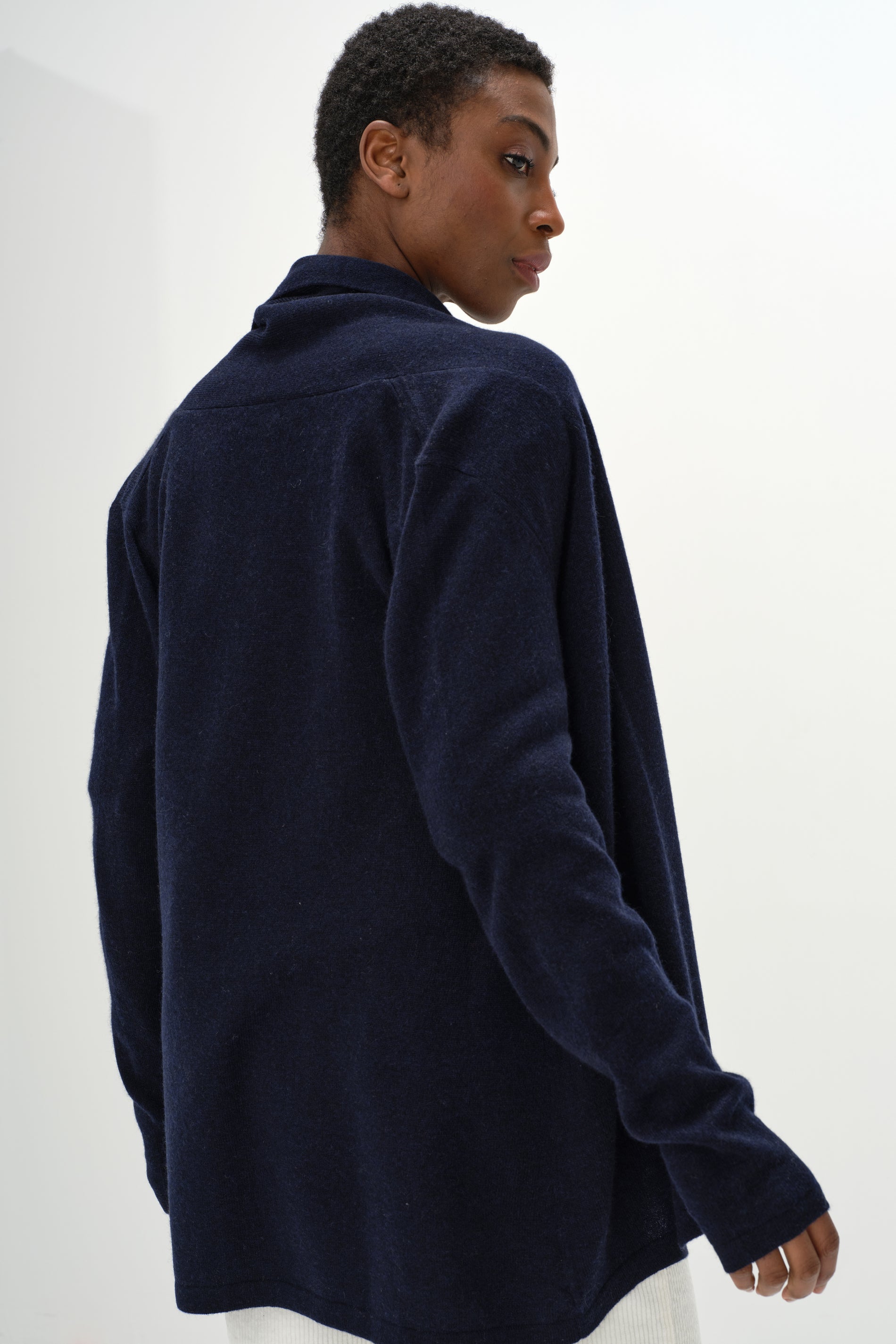 Davida Rollerneck Cardigan Cardigans Navy
