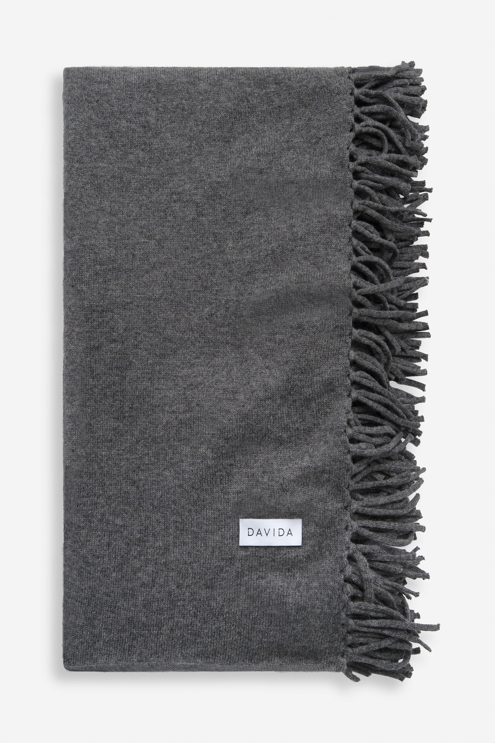 Davida Scarf Fringes Scarf Dark Grey