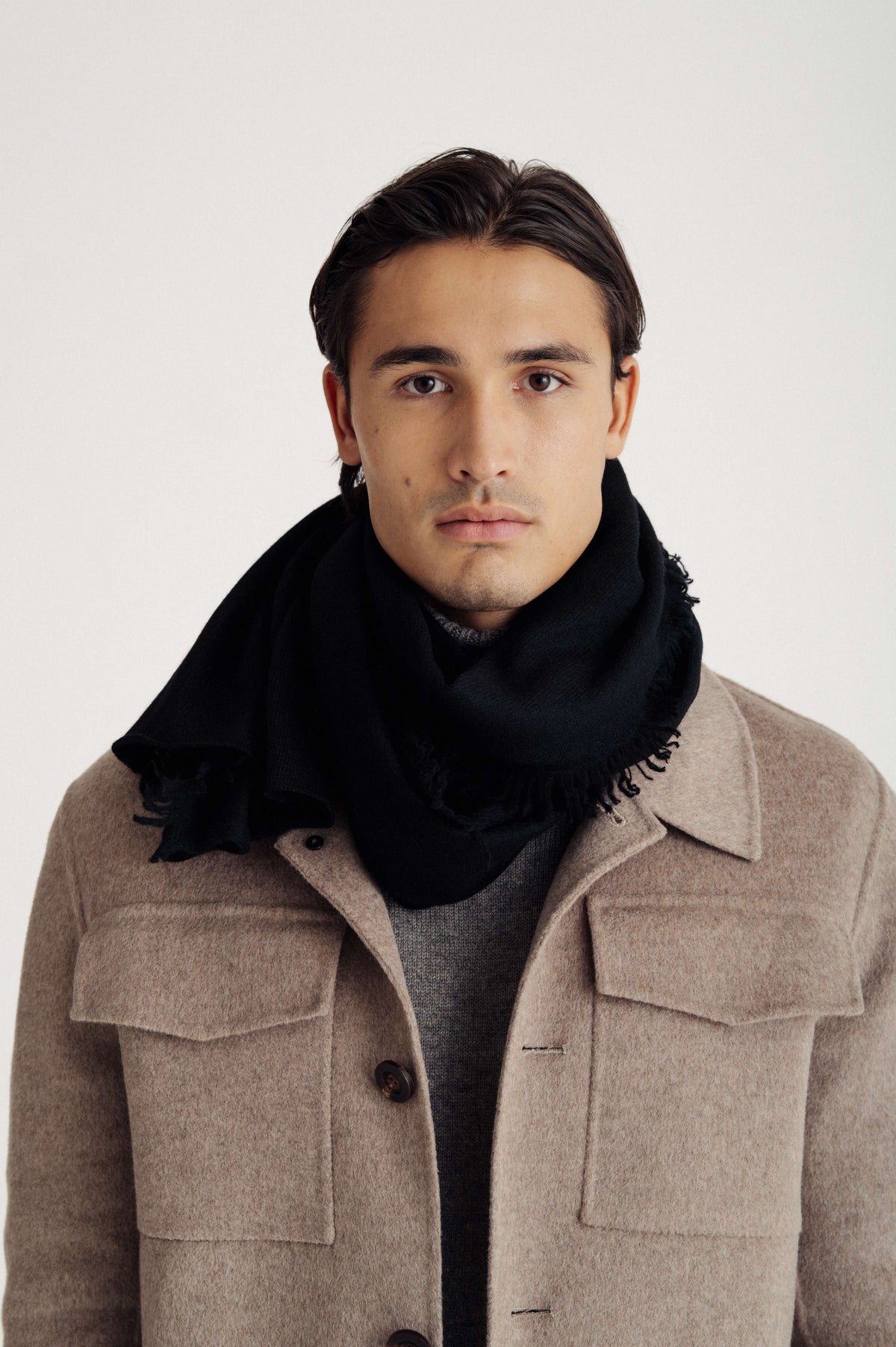 Davida Scarf Small Fringes Accessories Black