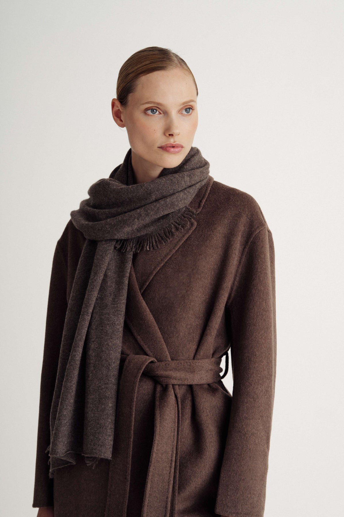 Davida Scarf Small Fringes Accessories Cacao