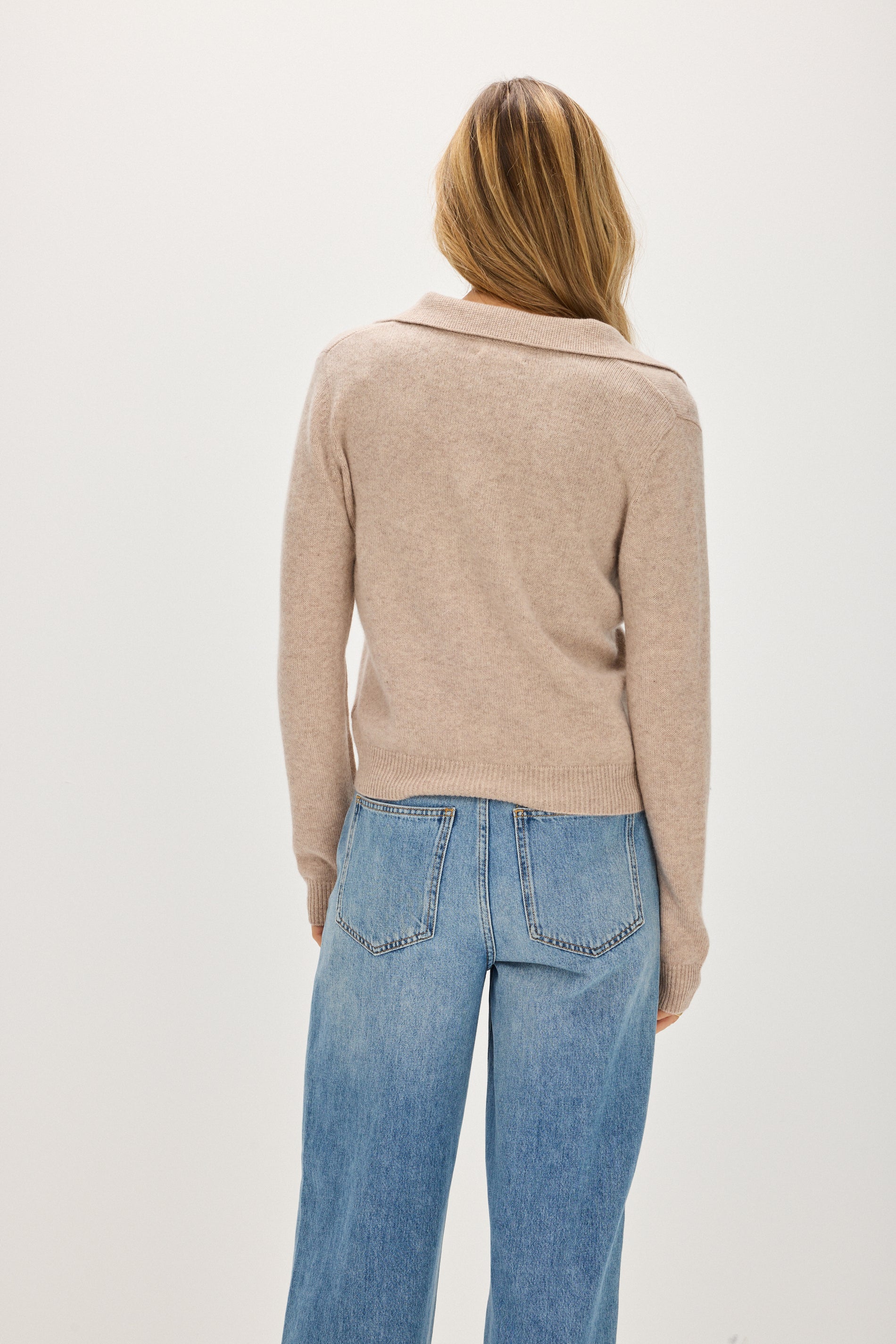 Davida Short Open Collar Sweater Sweaters Sand