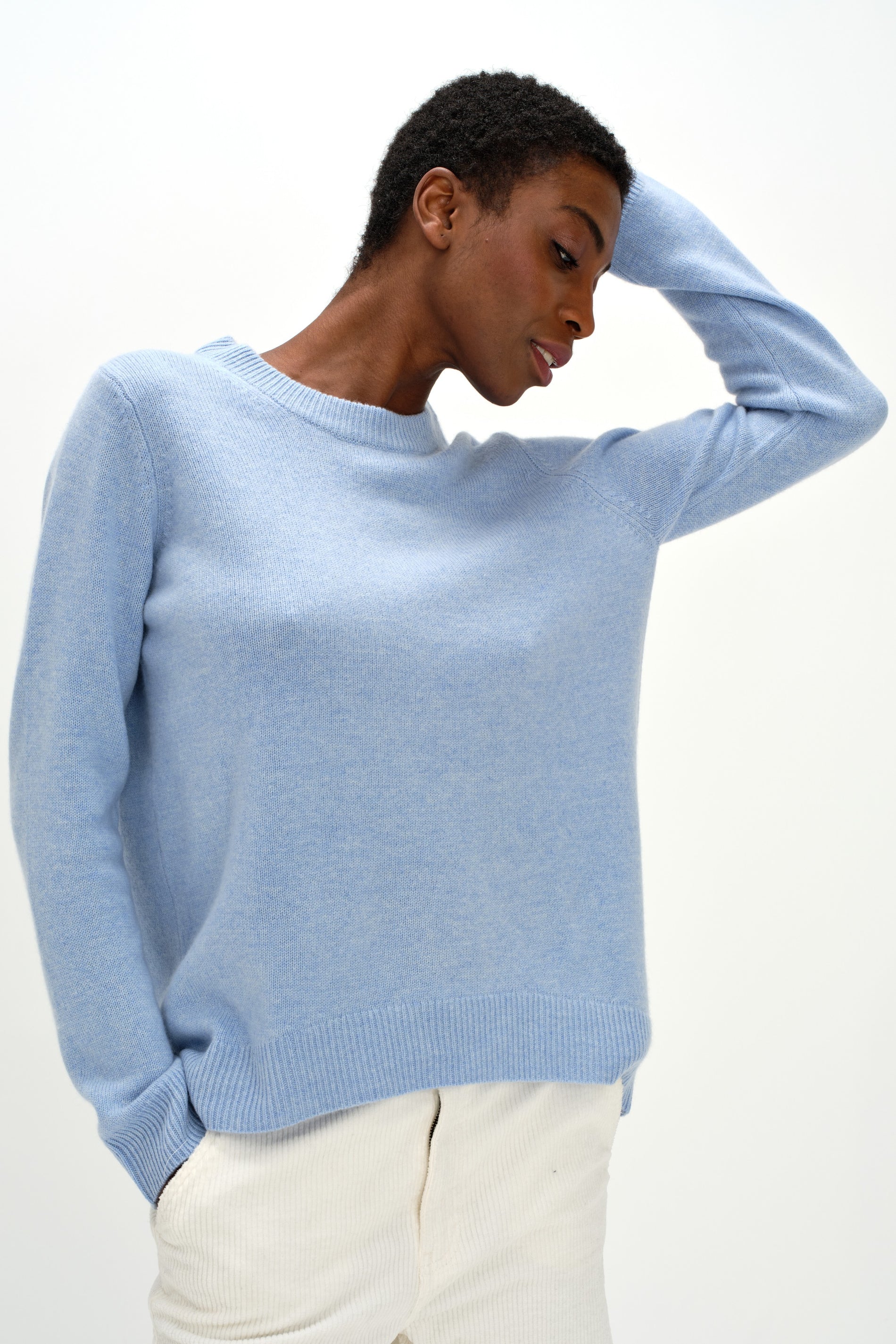 Davida Straight O-neck Sweater Sweaters Blue Fog