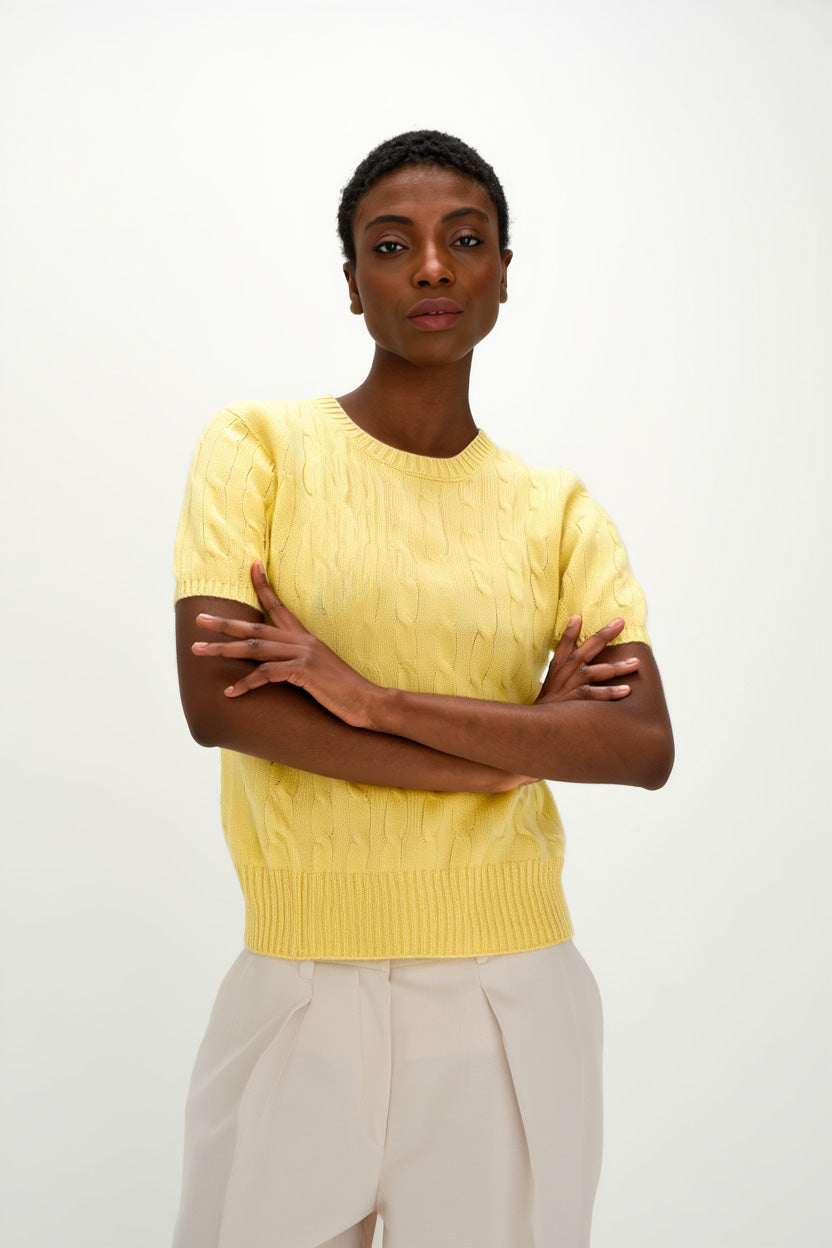 Davida T-Shirt Cable Sweaters Citrus