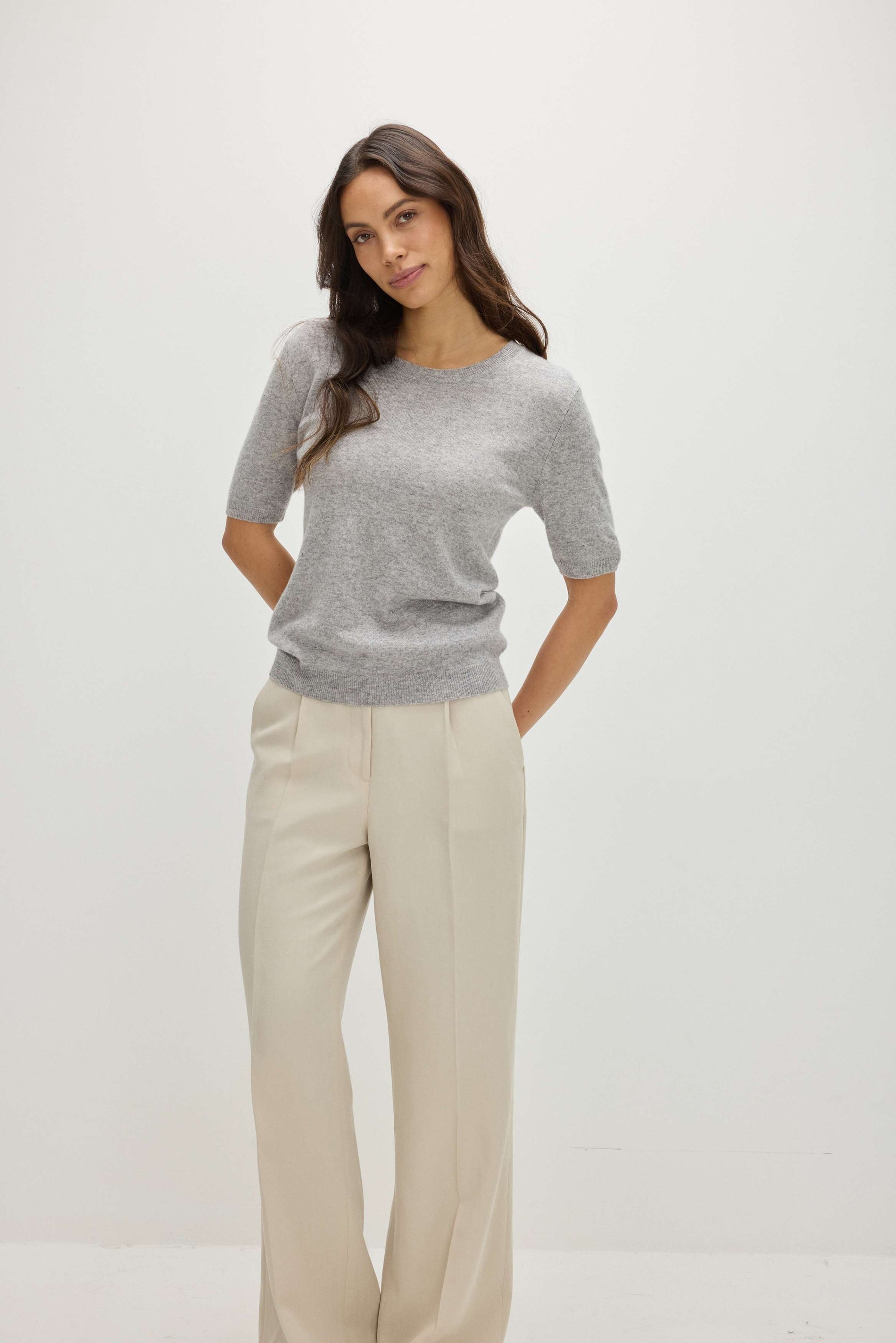 Davida T-shirt Oversized Sweaters Light Grey