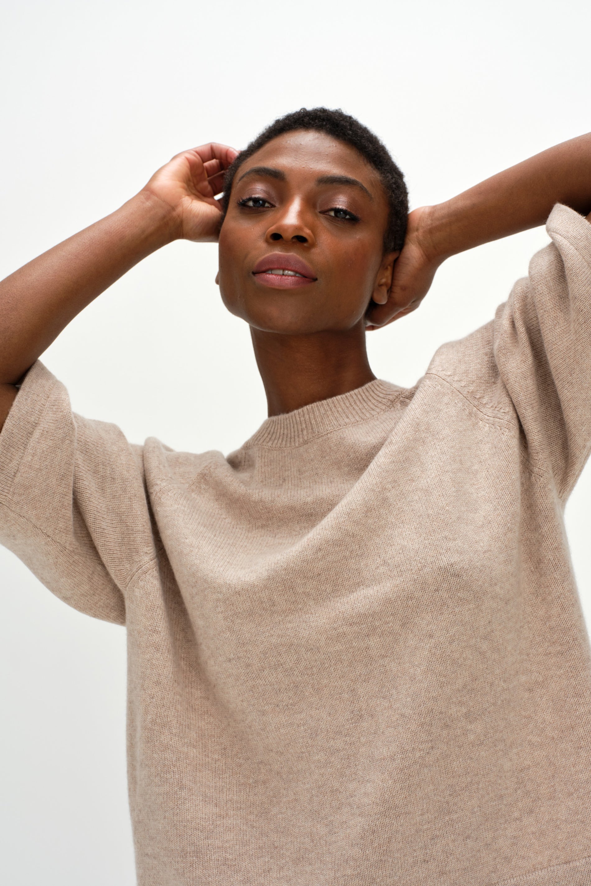 Davida T-shirt Raglan Oversized Sweaters Sand