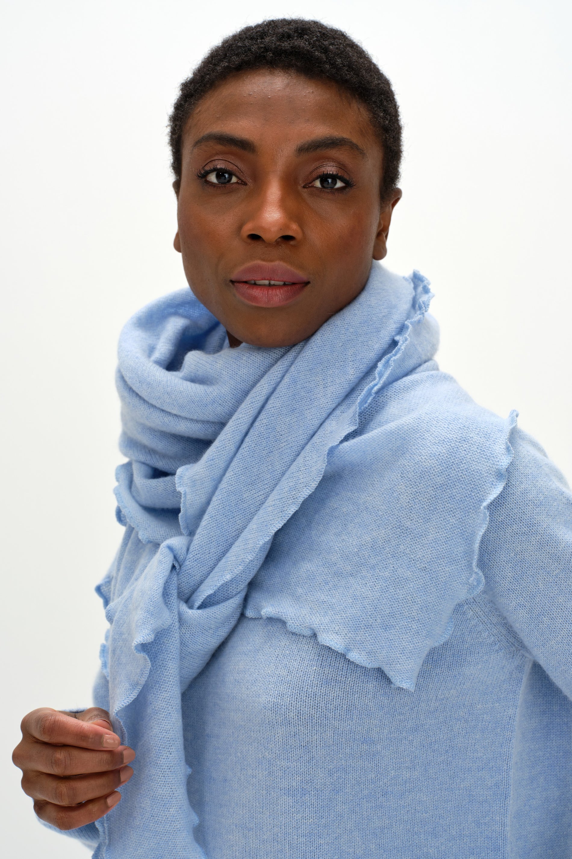 Davida Triangle Scarf Scarf Blue Fog