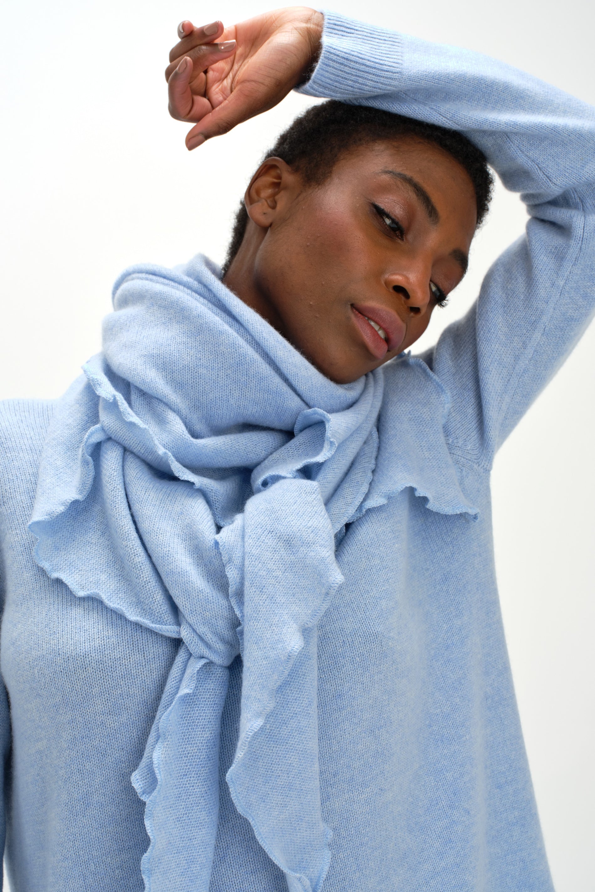 Davida Triangle Scarf Scarf Blue Fog