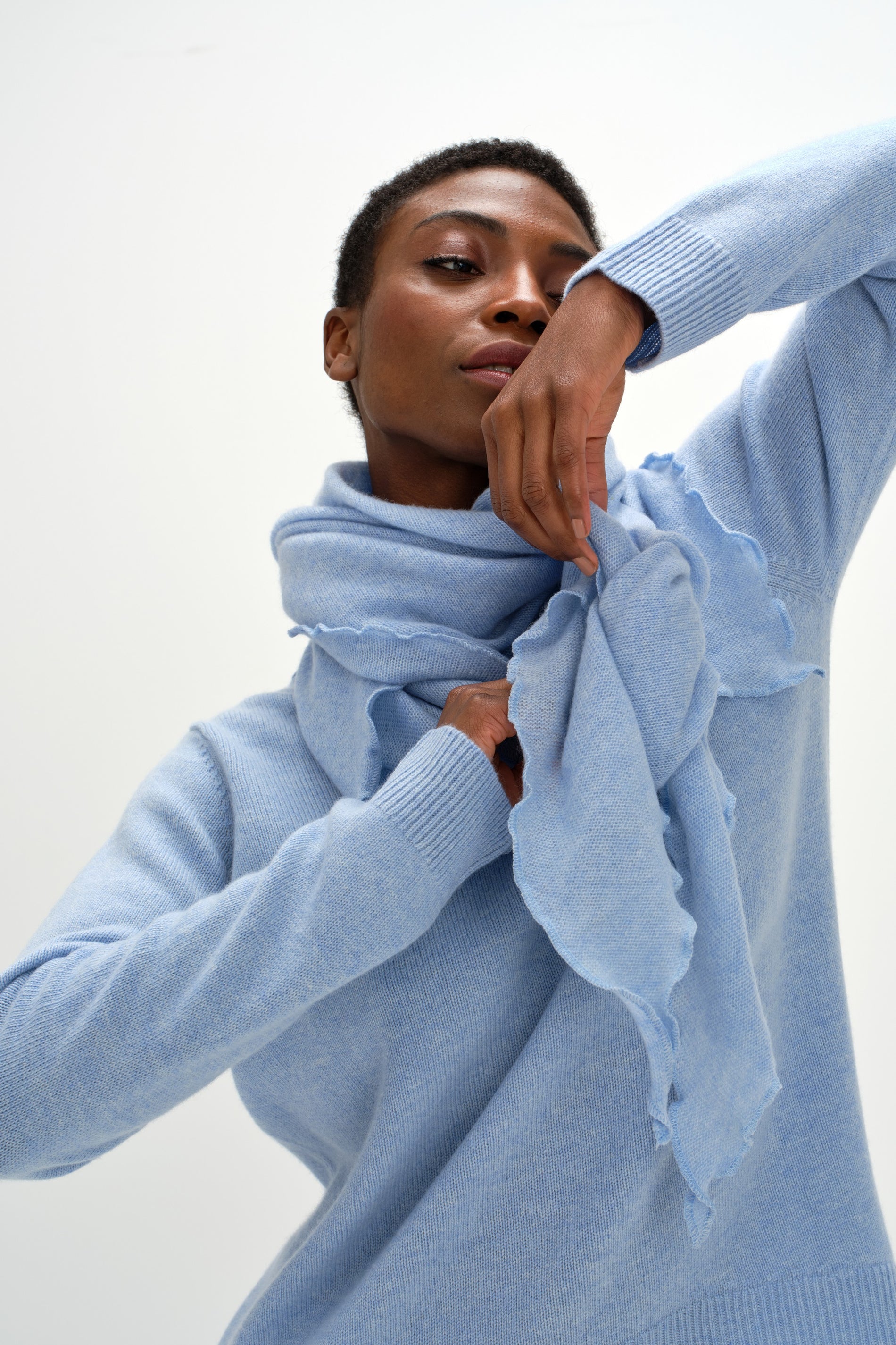 Davida Triangle Scarf Scarf Blue Fog