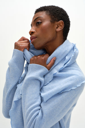 Triangle Scarf - Blue Fog