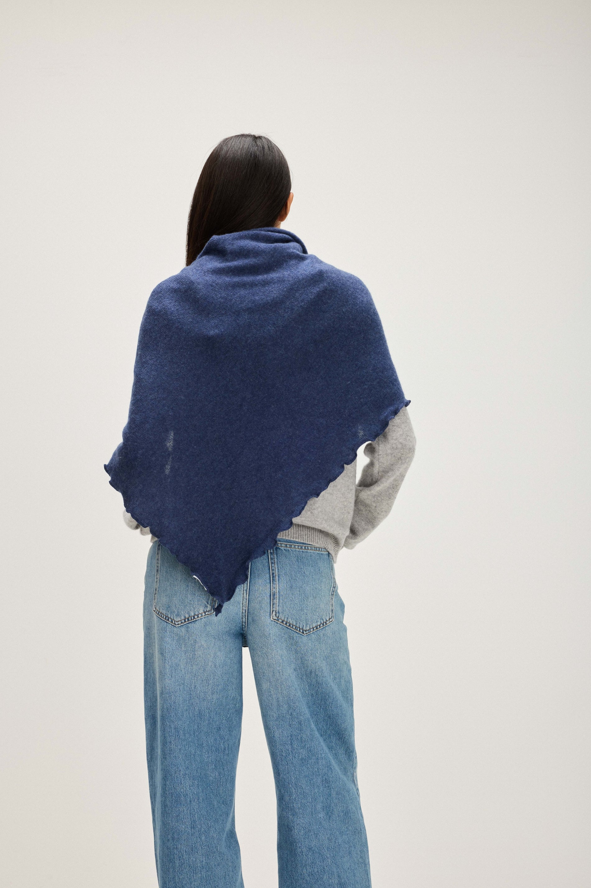 Davida Triangle Scarf Scarf Denim Blue