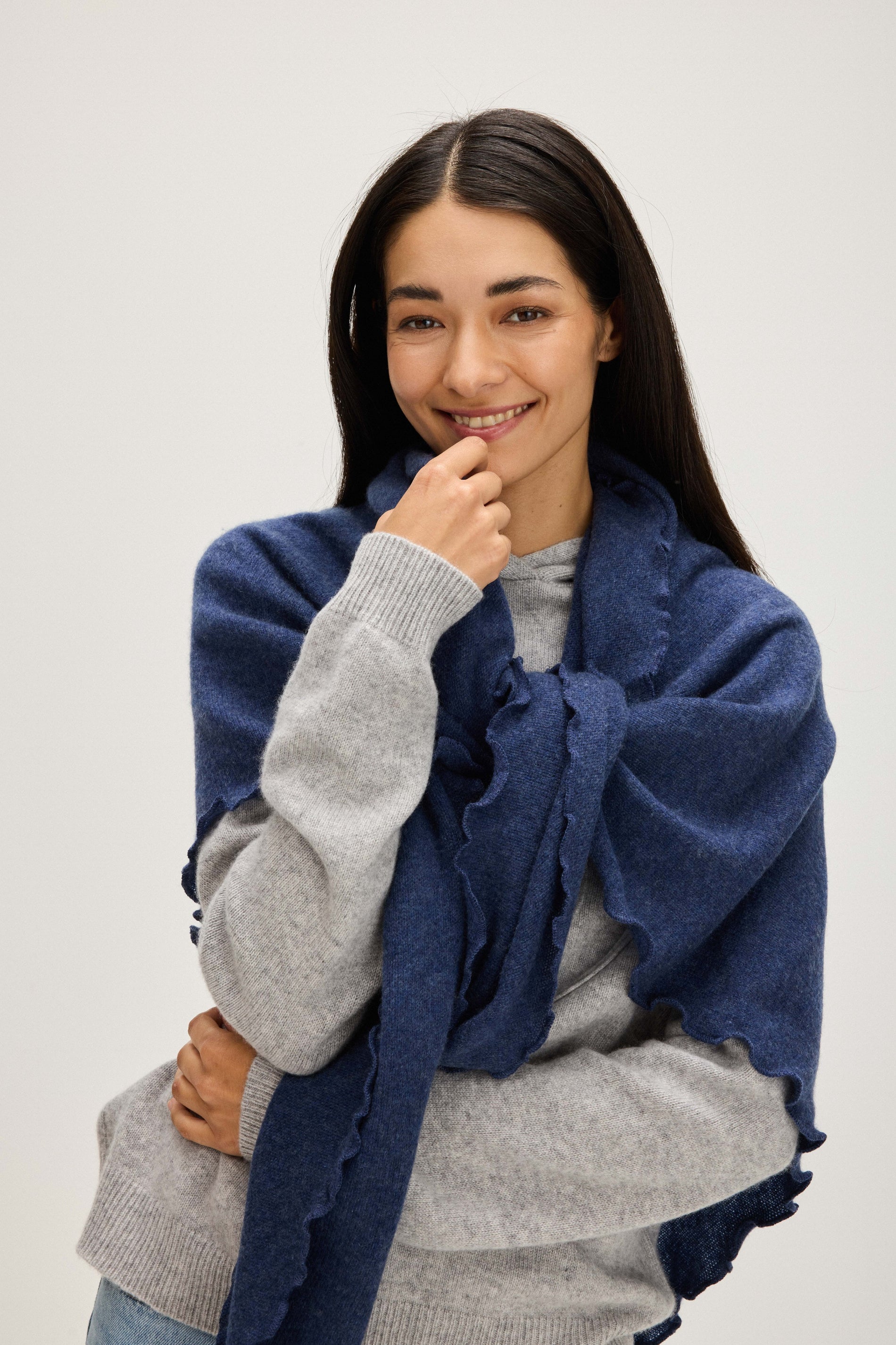 Davida Triangle Scarf Scarf Denim Blue