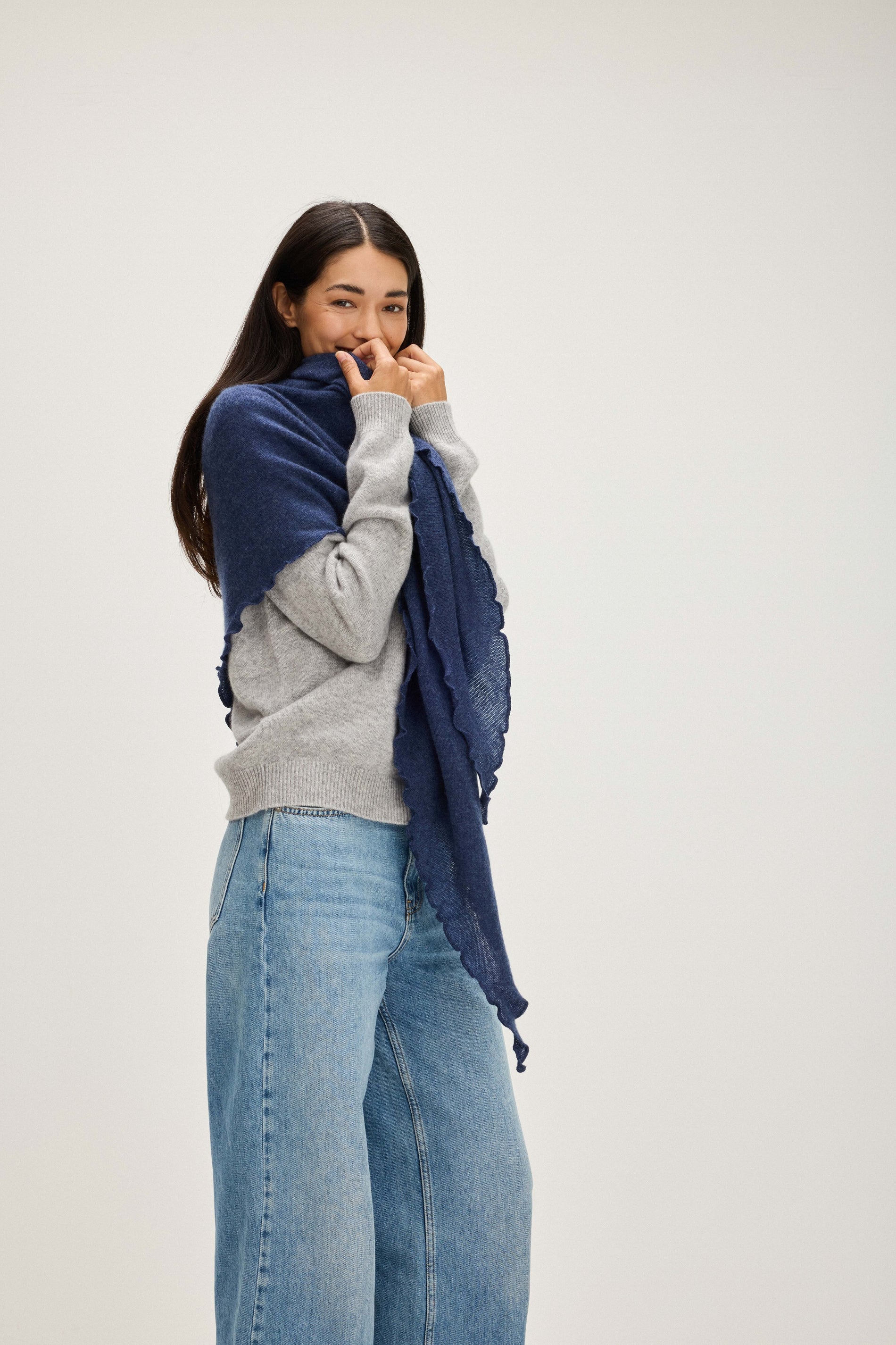 Davida Triangle Scarf Scarf Denim Blue
