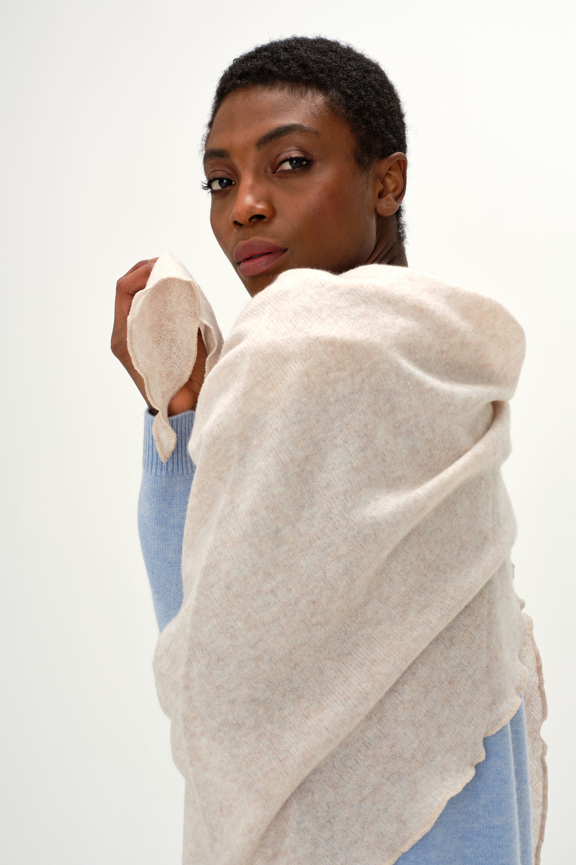 Davida Triangle Scarf Scarf Light Beige