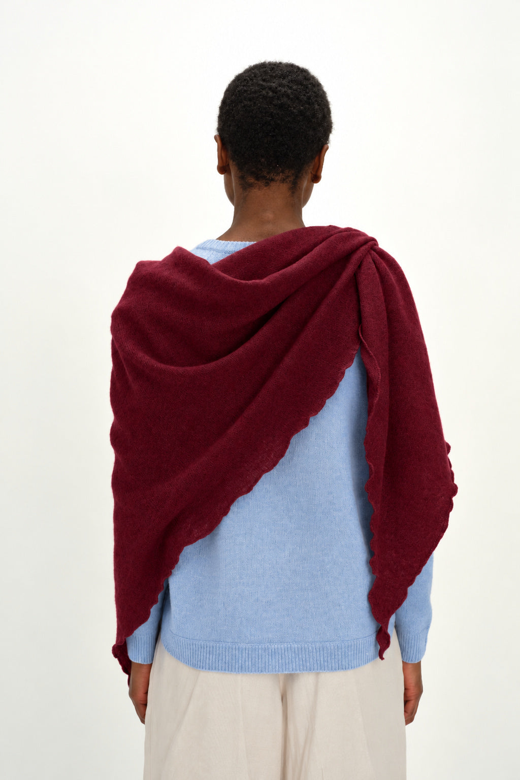 Davida Triangle Scarf Scarf Mulberry Red