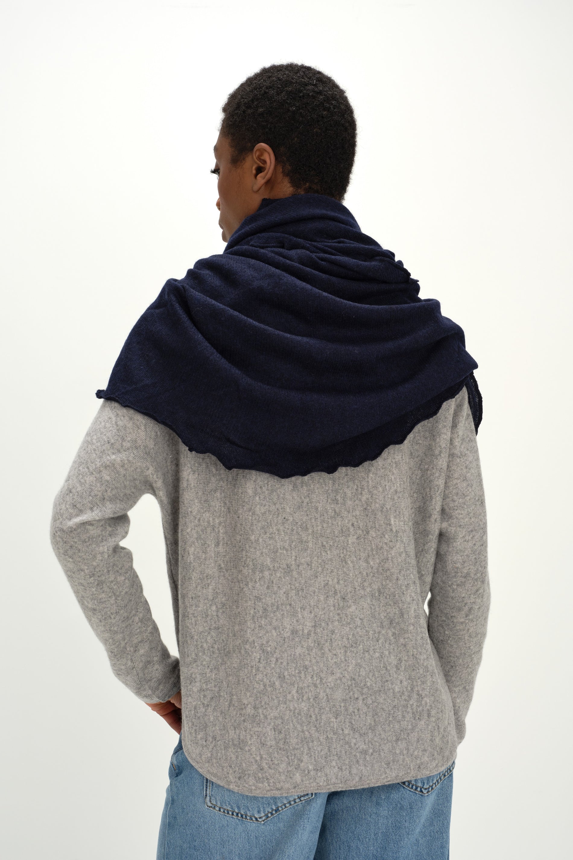 Davida Triangle Scarf Scarf Navy