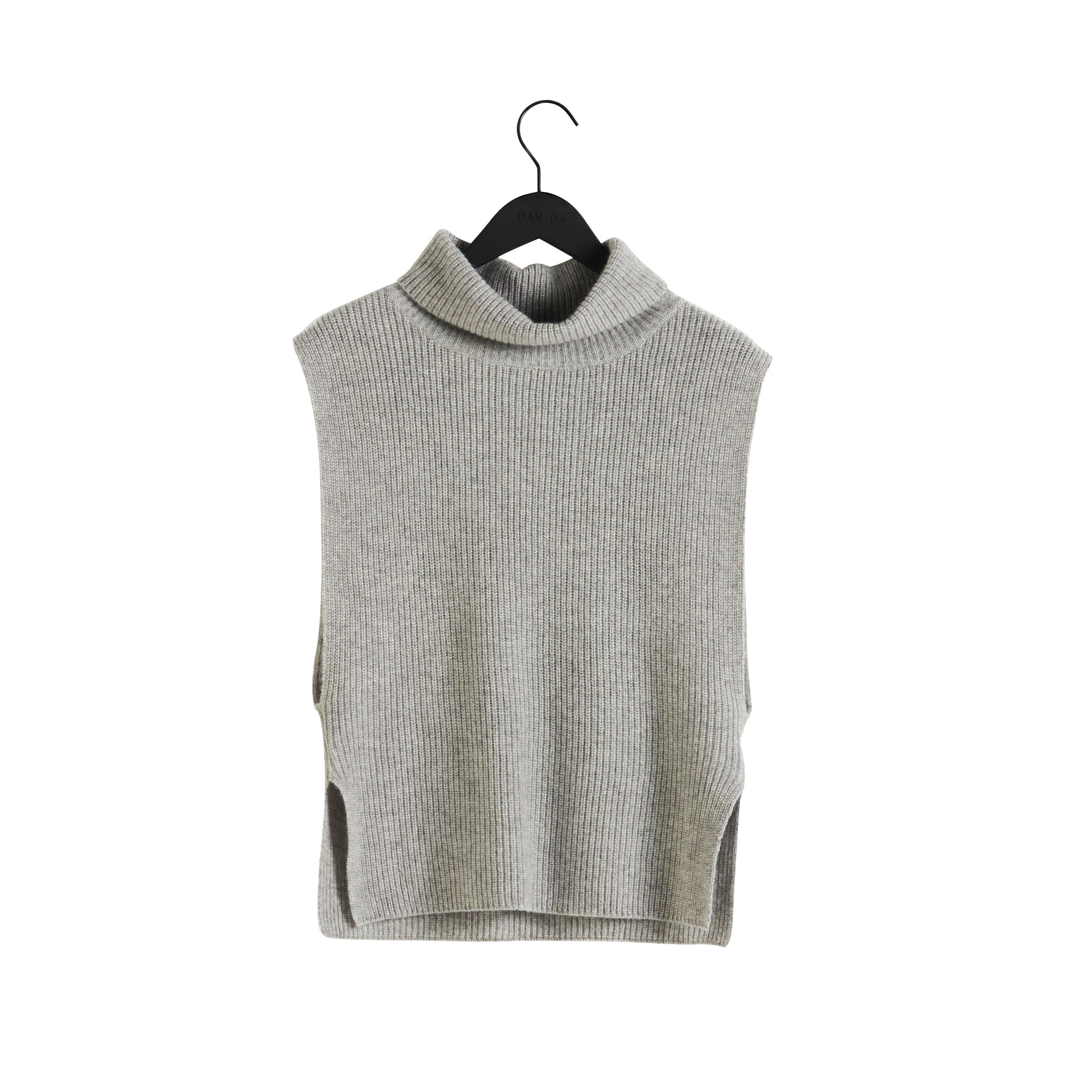 Davida Turtleneck Ribbed Vest Sweaters Light Grey