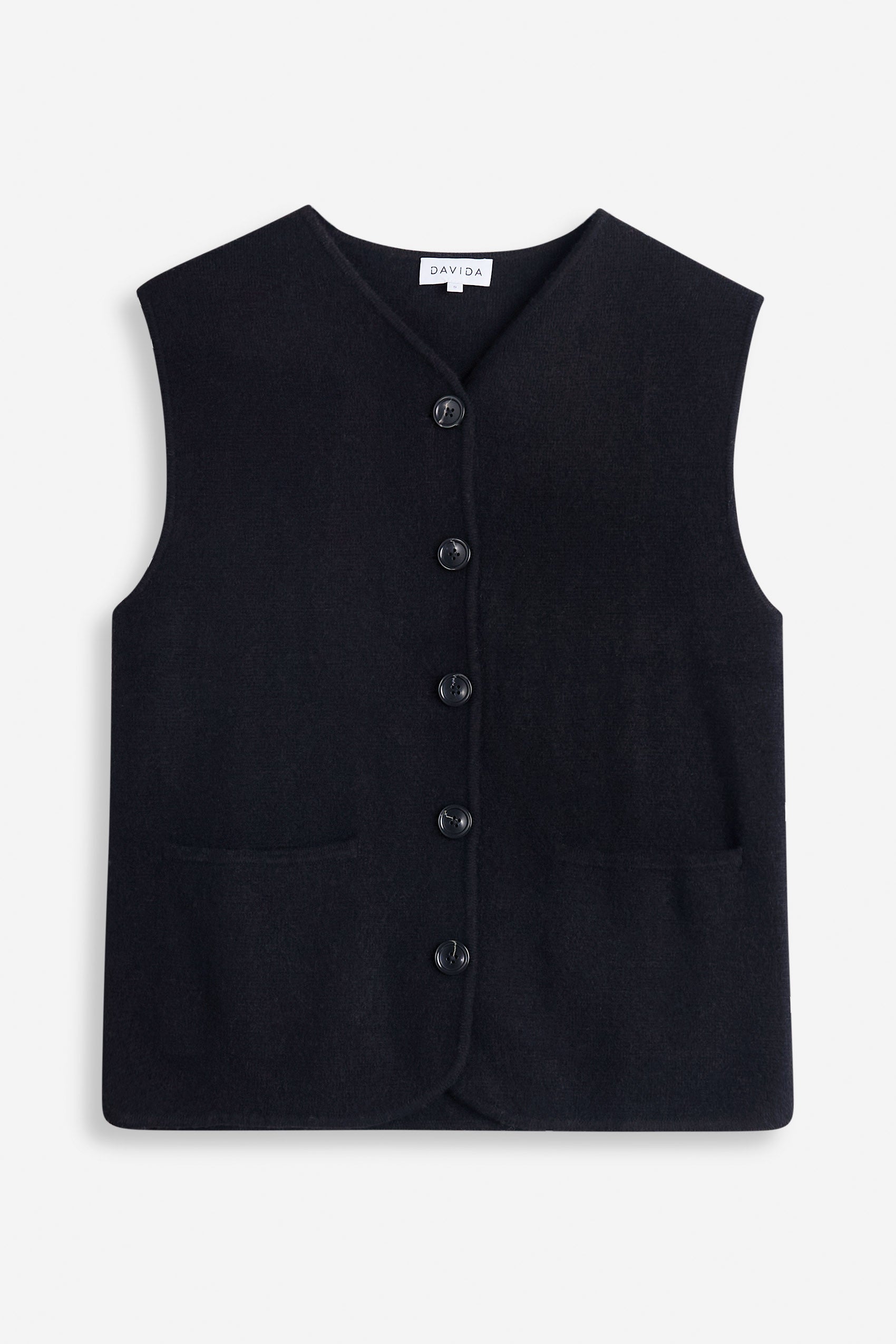 Davida V-neck Cardigan Vest Cardigans Black