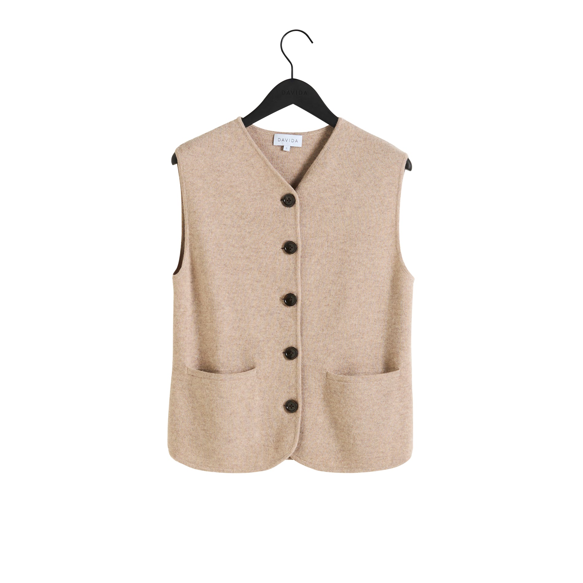 Davida V-neck Cardigan Vest Cardigans Sand