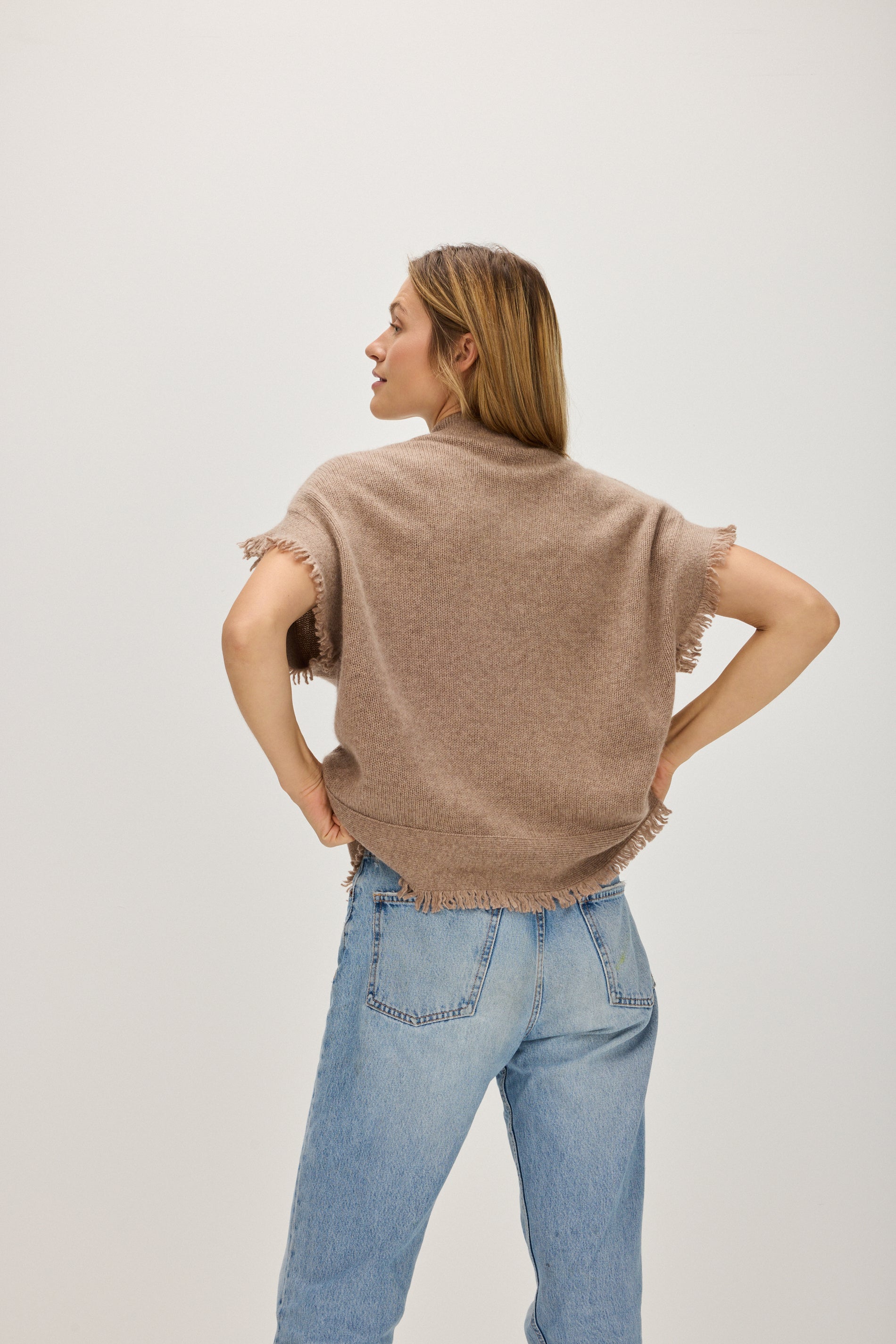 Davida Vest Fringes Sweaters Mink