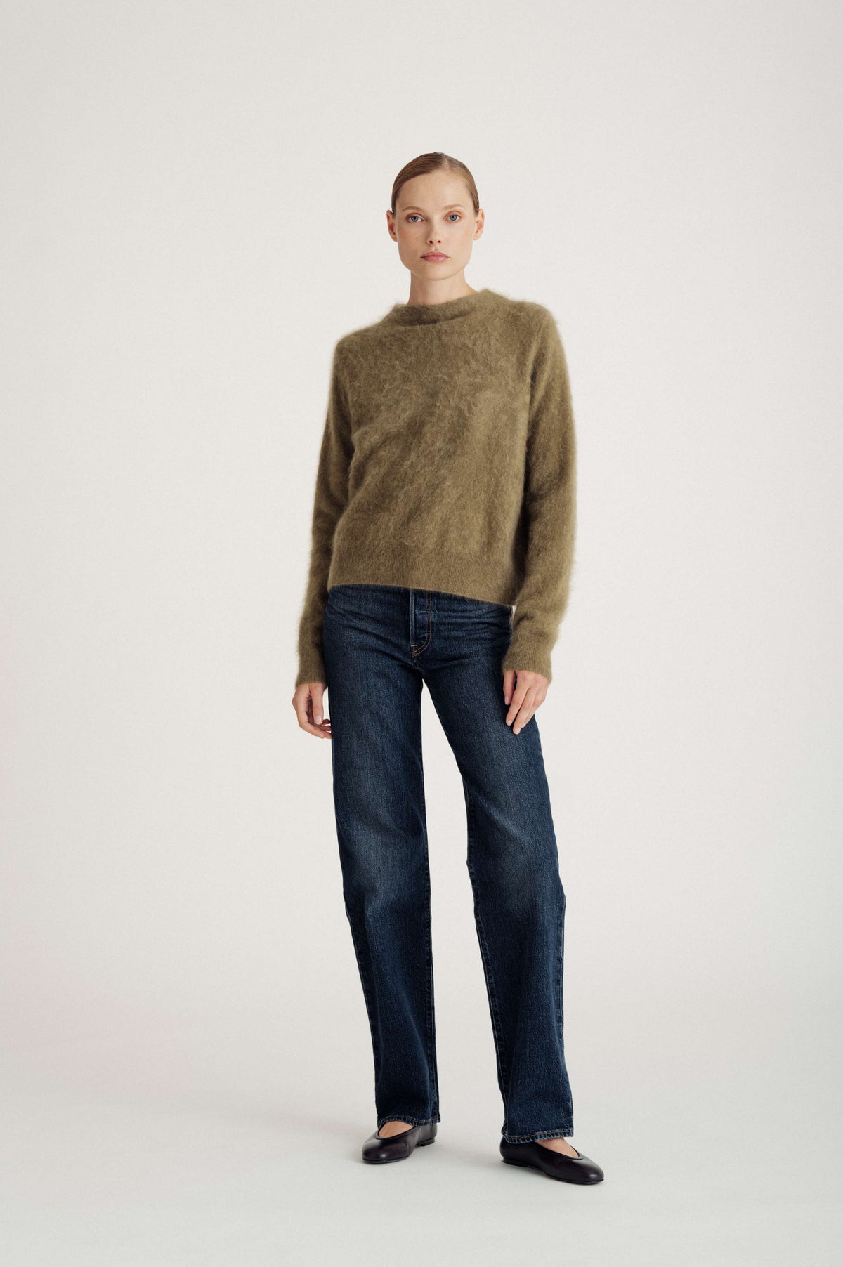 Davida brushed funnelneck sweater Sweaters Forest Green