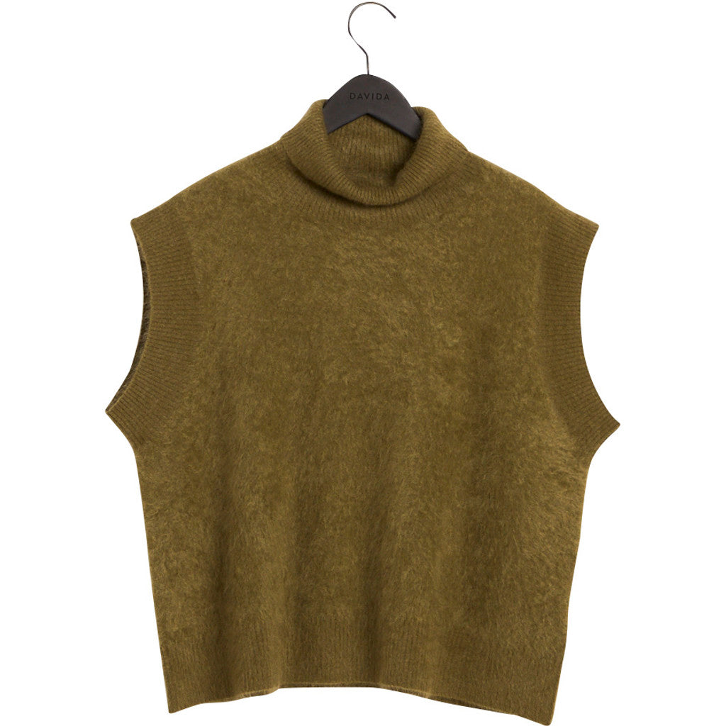Davida brushed oversized turtleneck vest Sweaters Forest Green