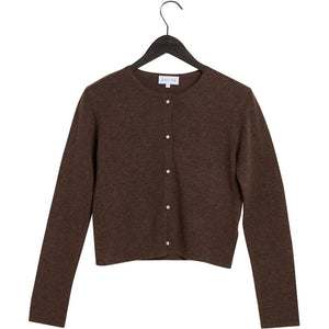 classic cardigan pearl buttons - Cacao