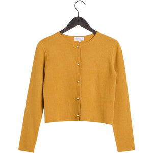 classic cardigan pearl buttons - Mustard