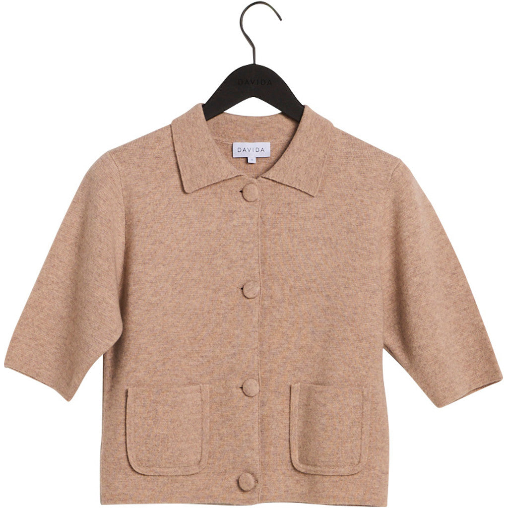 Davida collar short jacket Cardigans Sand