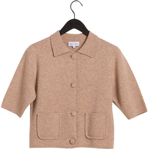 collar short jacket - Sand