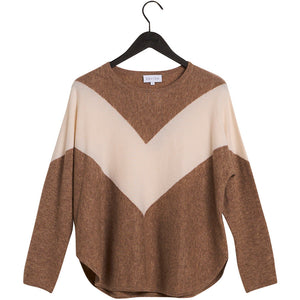 curved v detail - Mink/White