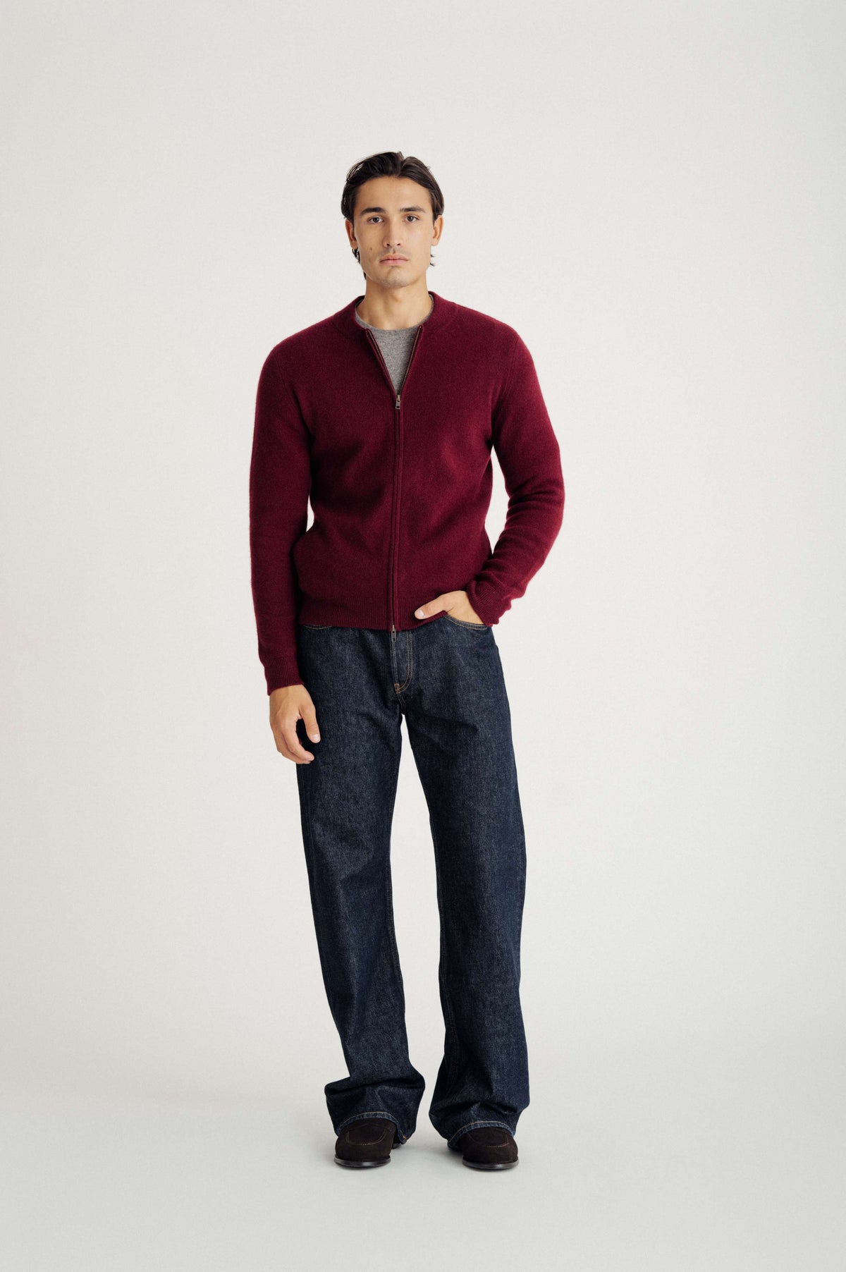 Davida man bomber jacket Cardigans Mulberry Red