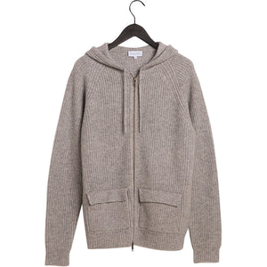 man chunky rib hood - Light Grey