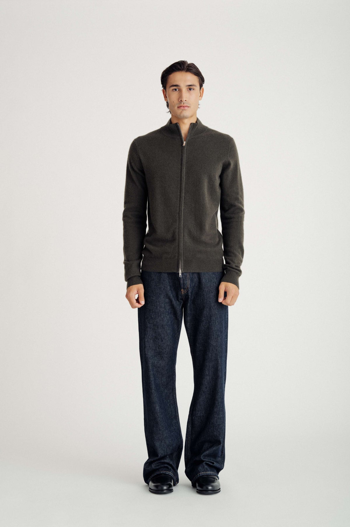 Davida man full zip Cardigans Hunter's Green