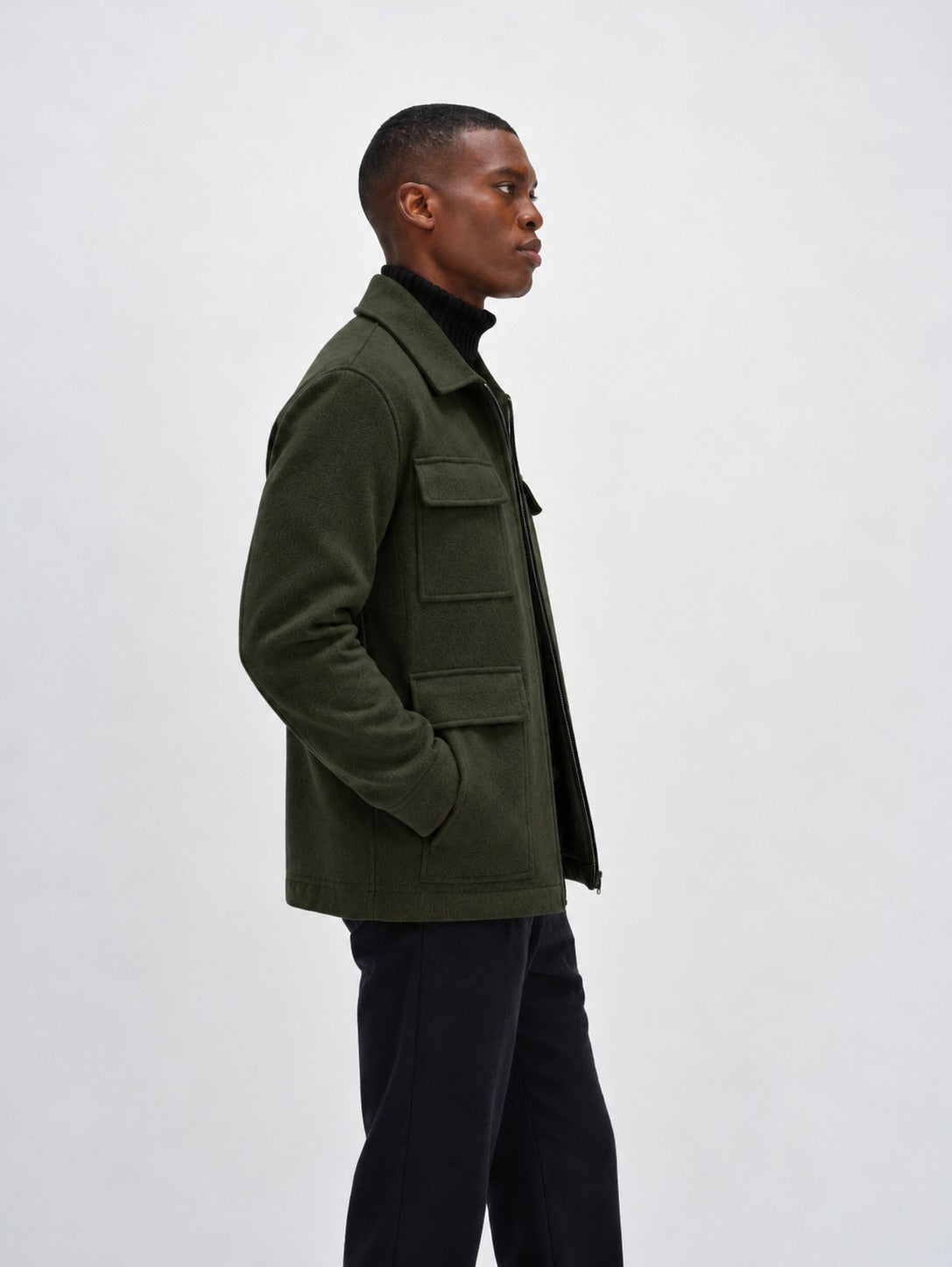 Davida man woven army jacket Outerwear Army Green