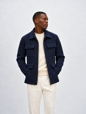 man woven army jacket - Navy