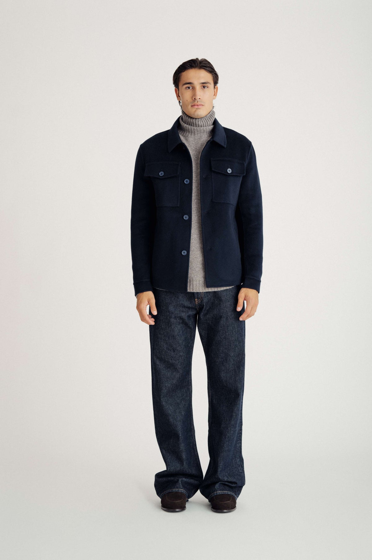 Davida man woven overshirt jacket Outerwear Navy