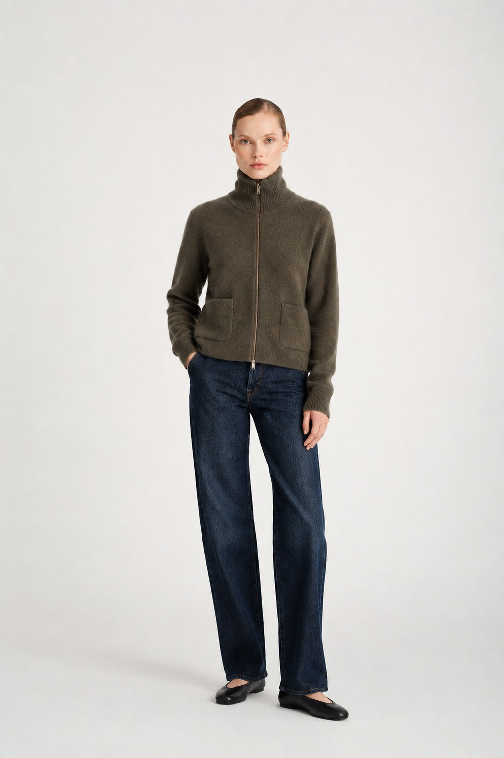 Davida pocket zip jacket Cardigans Hunter's Green