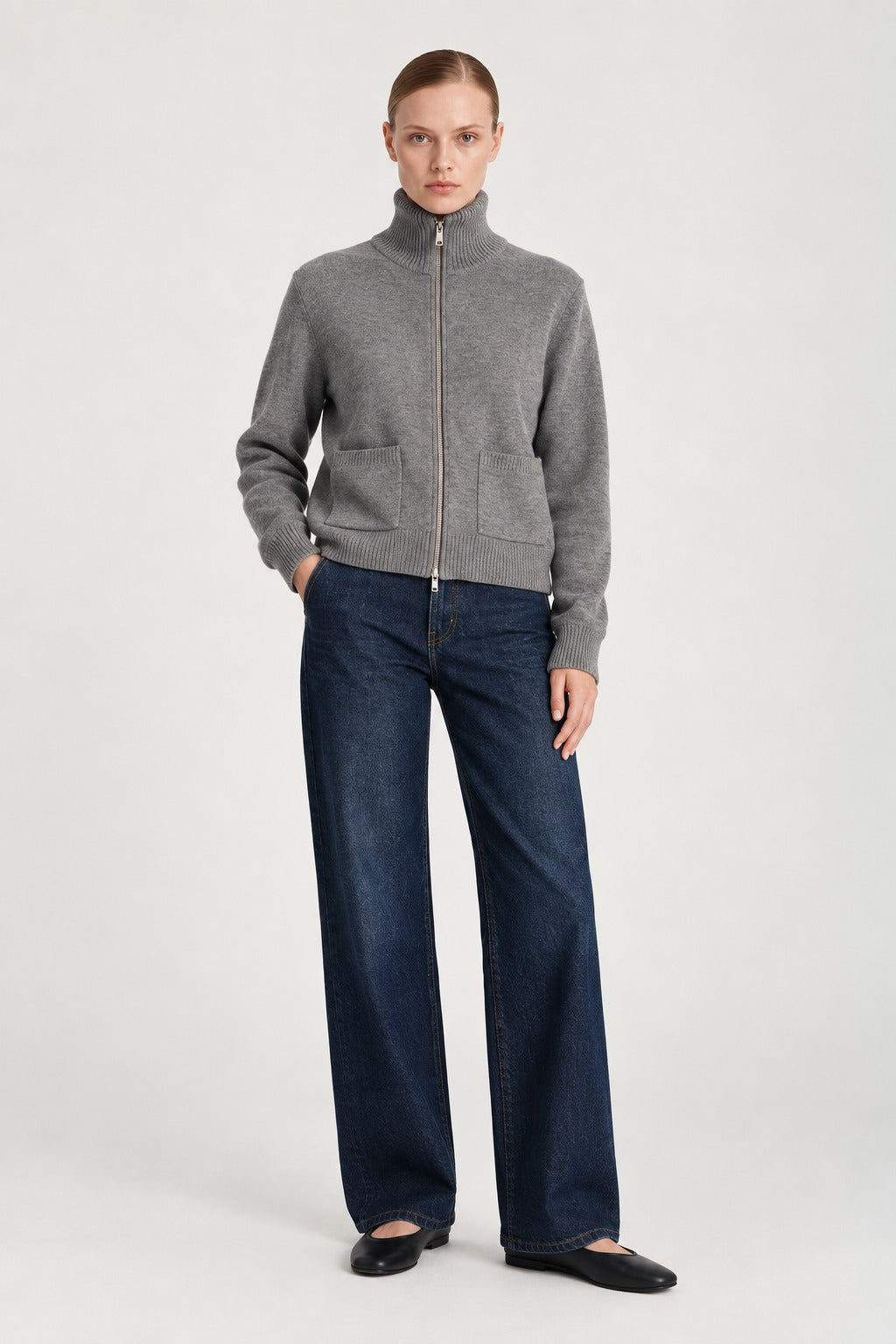 Davida pocket zip jacket Cardigans Taupe