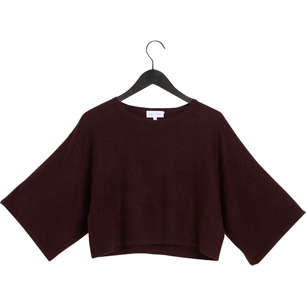 Davida wide sleeve short sweater Sweaters Dark Chocolate