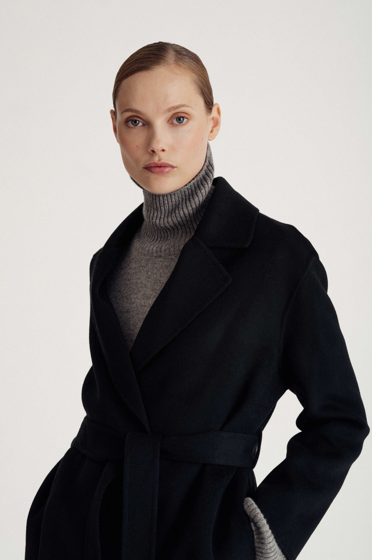 Davida woven coat Outerwear Black