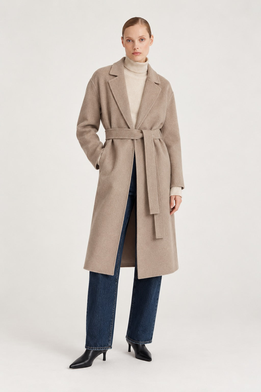Davida woven coat Outerwear Sand