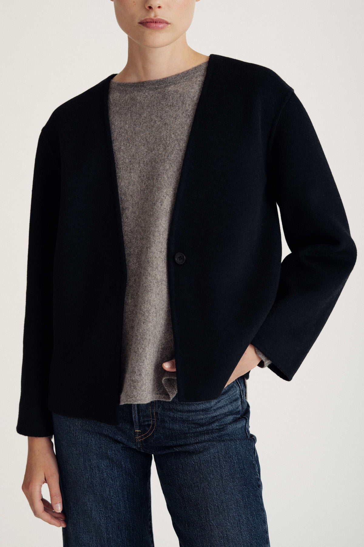 Davida woven kimono jacket Outerwear Black