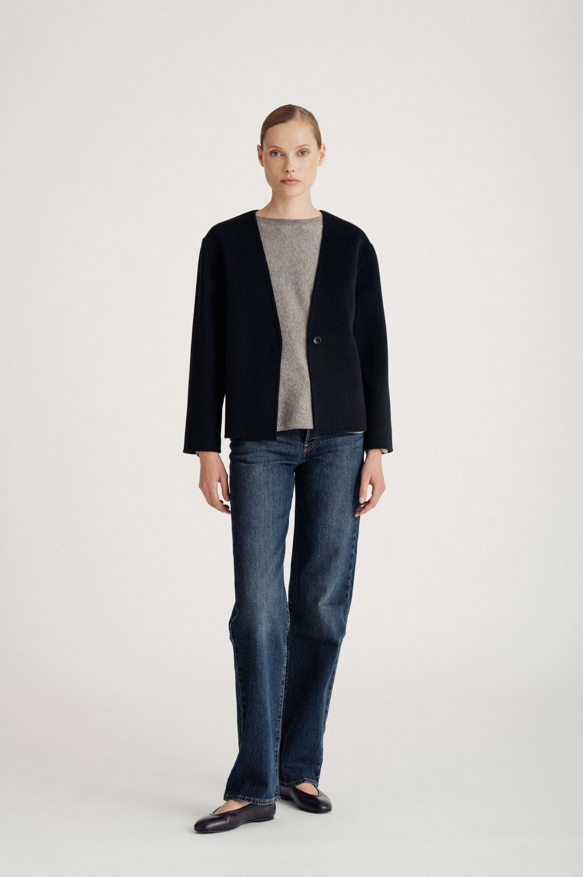 Davida woven kimono jacket Outerwear Black