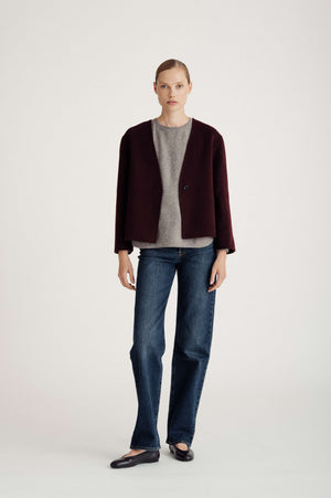 woven kimono jacket - Dark Plum