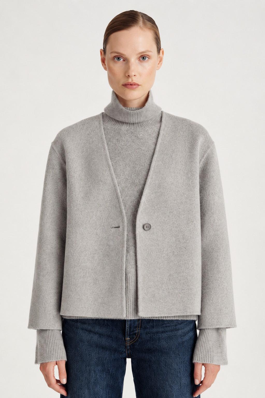 Davida woven kimono jacket Outerwear Light Grey